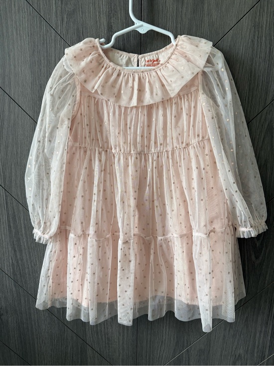 Cat & Jack Other - Cat & Jack Girls Pink Star Mesh Ruffle Dress